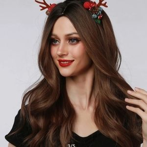 Brunette wig. As in picture on model.